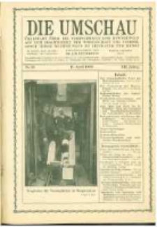 Die Umschau: übersicht über die Fortschritte und Bewegungen auf dem Gesamtgebiet der Wissenschaft, Technik, Litteratur und Kunst. 1908.04.11 Jg.12 Nr.15