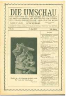 Die Umschau: übersicht über die Fortschritte und Bewegungen auf dem Gesamtgebiet der Wissenschaft, Technik, Litteratur und Kunst. 1908.05.09 Jg.12 Nr.19