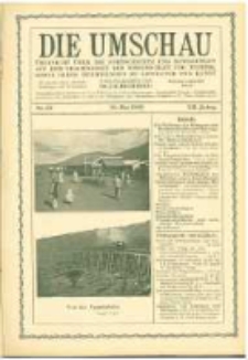 Die Umschau: übersicht über die Fortschritte und Bewegungen auf dem Gesamtgebiet der Wissenschaft, Technik, Litteratur und Kunst. 1908.05.30 Jg.12 Nr.22