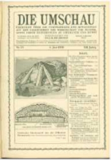 Die Umschau: übersicht über die Fortschritte und Bewegungen auf dem Gesamtgebiet der Wissenschaft, Technik, Litteratur und Kunst. 1908.06.06 Jg.12 Nr.23