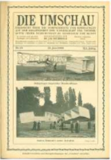 Die Umschau: übersicht über die Fortschritte und Bewegungen auf dem Gesamtgebiet der Wissenschaft, Technik, Litteratur und Kunst. 1908.06.13 Jg.12 Nr.24