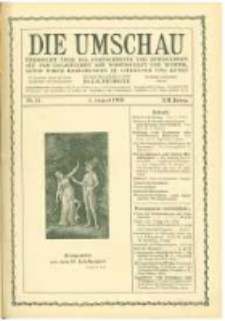 Die Umschau: übersicht über die Fortschritte und Bewegungen auf dem Gesamtgebiet der Wissenschaft, Technik, Litteratur und Kunst. 1908.08.01 Jg.12 Nr.31