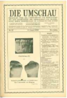 Die Umschau: übersicht über die Fortschritte und Bewegungen auf dem Gesamtgebiet der Wissenschaft, Technik, Litteratur und Kunst. 1908.08.08 Jg.12 Nr.32