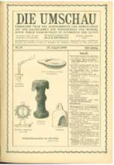 Die Umschau: übersicht über die Fortschritte und Bewegungen auf dem Gesamtgebiet der Wissenschaft, Technik, Litteratur und Kunst. 1908.08.29 Jg.12 Nr.35
