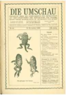 Die Umschau: übersicht über die Fortschritte und Bewegungen auf dem Gesamtgebiet der Wissenschaft, Technik, Litteratur und Kunst. 1908.11.14 Jg.12 Nr.46