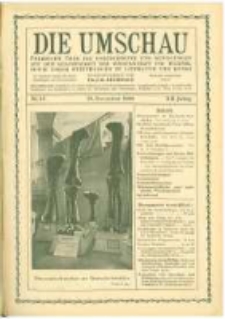 Die Umschau: übersicht über die Fortschritte und Bewegungen auf dem Gesamtgebiet der Wissenschaft, Technik, Litteratur und Kunst. 1908.11.28 Jg.12 Nr.48