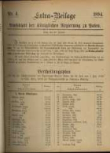 Extra - Beilage zum Amtsblatt der Königlichen Regierung zu Posen