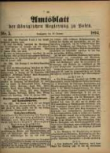 Amtsblatt der Königlichen Regierung zu Posen. 1894.01.30 Nro.5