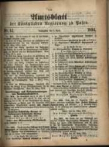 Amtsblatt der Königlichen Regierung zu Posen. 1894.04.03 Nro.14