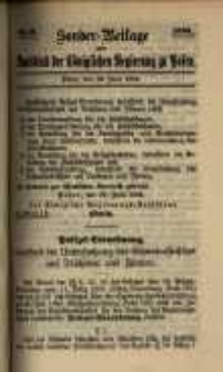 Sonder- Beilage zum Amtsblatt der Königlichen Regierung zu Posen