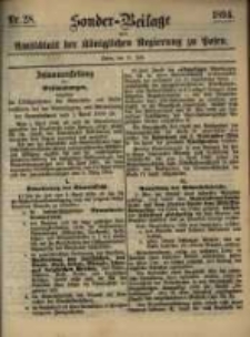 Sonder- Beilage zum Amtsblatt der Königlichen Regierung zu Posen