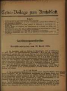 Extra - Beilage zum Amtsblatt der Königlichen Regierung zu Posen