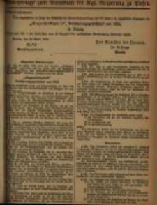 Extra - Beilage zum Amtsblatt der Königlichen Regierung zu Posen