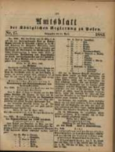Amtsblatt der Königlichen Regierung zu Posen. 1883.04.17 Nro.16