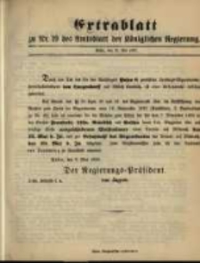 Extrablatt zu Nr. 19 des Amtsblatt der Königlichen Regierung. Posen, den 10. Mai 1895