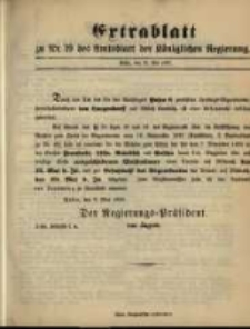 Extrablatt zu Nr. 19 des Amtsblatt der Königlichen Regierung. Posen, den 10. Mai 1895