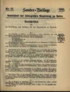 Sonder- Beilage zum Amtsblatt der Königlichen Regierung zu Posen