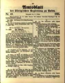 Amtsblatt der Königlichen Regierung zu Posen. 1895.10.22 Nro.43