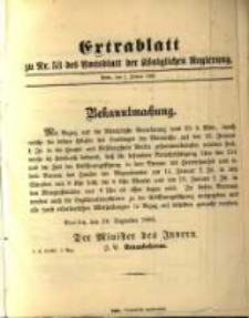 Extrablatt zu Nr. 53 des Amtsblatt der Königlichen Regierung. Posen, den 2. Januar 1896