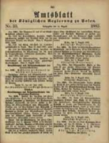 Amtsblatt der K&ouml;niglichen Regierung zu Posen. 1883.08.14 Nro.33