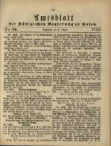 Amtsblatt der K&ouml;niglichen Regierung zu Posen. 1883.08.21 Nro.34
