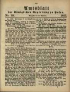 Amtsblatt der Königlichen Regierung zu Posen. 1883.09.25 Nro.39