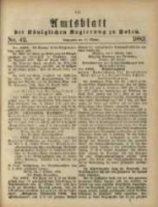Amtsblatt der K&ouml;niglichen Regierung zu Posen. 1883.10.16 Nro.42