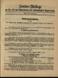 Sonder- Beilage zu Nr. 26 des Amtsblatt der Königlichen Regierung