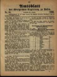 Amtsblatt der Königlichen Regierung zu Posen. 1896.08.04 Nro.31