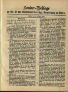 Sonder- Beilage zu Nr. 41 des Amtsblatt der Königlichen Regierung