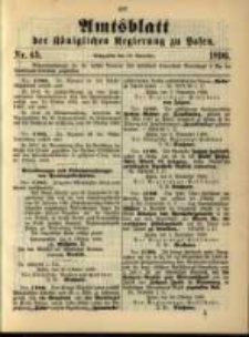 Amtsblatt der Königlichen Regierung zu Posen. 1896.11.10 Nro.45