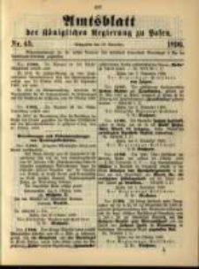 Amtsblatt der Königlichen Regierung zu Posen. 1896.11.10 Nro.45