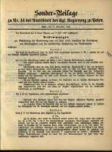 Sonder- Beilage zu Nr. 46 des Amtsblatt der Kgl. Regierung zu Posen