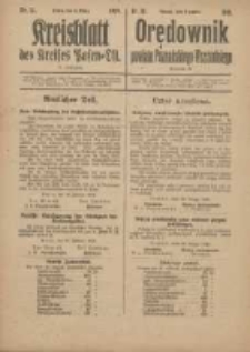 Kreis-Blatt des Kreises Posen-Ost. Orędownik Powiatu Poznańskiego-Wschodniego 1919.03.08 Jg.31 Nr15