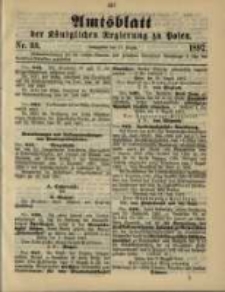 Amtsblatt der K&ouml;niglichen Regierung zu Posen. 1897.08.17 Nro.33