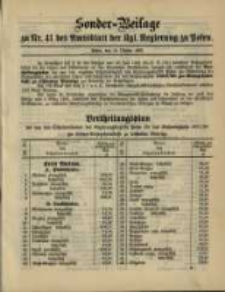 Sonder- Beilage zu Nr. 41 des Amtsblatt der Kgl. Regierung zu Posen