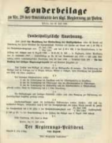 Sonderbeilage zu Nr. 28 des Amtsblatt der Kgl. Regierung zu Posen