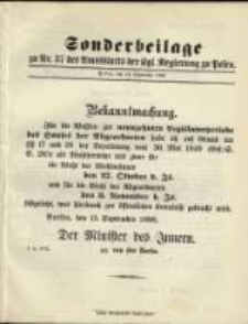 Sonderbeilage zu Nr. 37 des Amtsblatt der Kgl. Regierung zu Posen