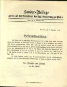 Sonder- Beilage zu Nr. 52 des Amtsblatt der Kgl. Regierung zu Posen