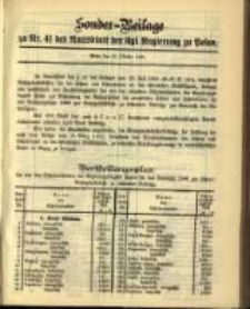 Sonderbeilage zu Nr. 41 des Amtsblatt der Kgl. Regierung zu Posen