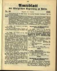 Amtsblatt der Königlichen Regierung zu Posen. 1899.11.07 Nro.45