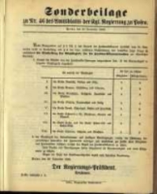 Sonderbeilage zu Nr. 46 des Amtsblatt der Kgl. Regierung zu Posen