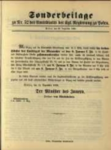 Sonderbeilage zu Nr. 52 des Amtsblatt der Kgl. Regierung zu Posen