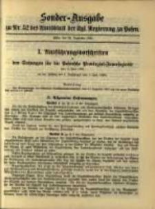 Sonder- Ausgabe zu Nr. 52 des Amtsblatt der Kgl. Regierung zu Posen