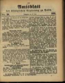 Amtsblatt der Königlichen Regierung zu Posen. 1891.07.28 Nro.30