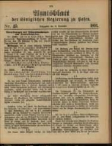 Amtsblatt der Königlichen Regierung zu Posen. 1891.11.10 Nro.45