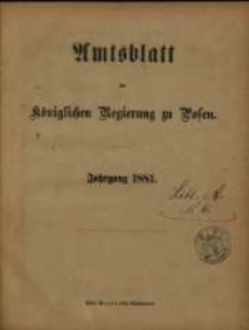 Amtsblatt der Königlichen Regierung zu Posen. 1881.01.04 Nro.1