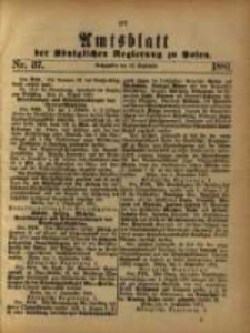 Amtsblatt der Königlichen Regierung zu Posen. 1881.09.13 Nro.37