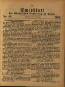 Amtsblatt der Königlichen Regierung zu Posen. 1881.11.08 Nro.45