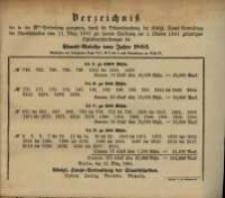 Verzeichniss …. vom 11. März 1881 … am 1. October 1881.... Staats - Auleihe vom Jahre 1853
